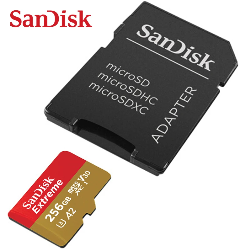 Карта памяти SanDisk A2 Micro SD 64 ГБ 128 256 160 МБ/с. USB флеш-накопитель для смартфона |