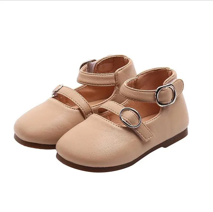

New Korean Spring Autumn Children's Leather Shoes Retro Square Toe Soft Soled Shoes For Kids Girls Princess Shoes Dancing Shoes