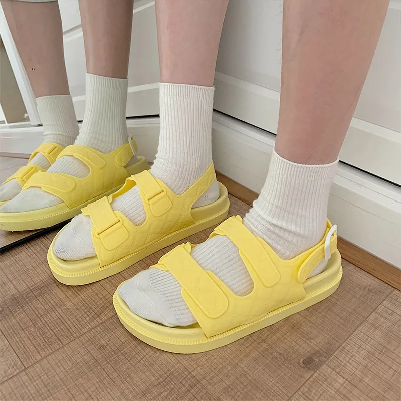 

Women's Sandals 2021 Shoes Gladiator Open Toe Buckle Soft Jelly Sandals Women Casual Female Flat Platform Beach Shoes