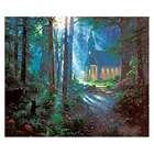 MEIVN 5D алмазная живопись своими руками лес и церковь полная квадратная Алмазная вышивка пейзаж Стразы Картина Набор для рукоделия