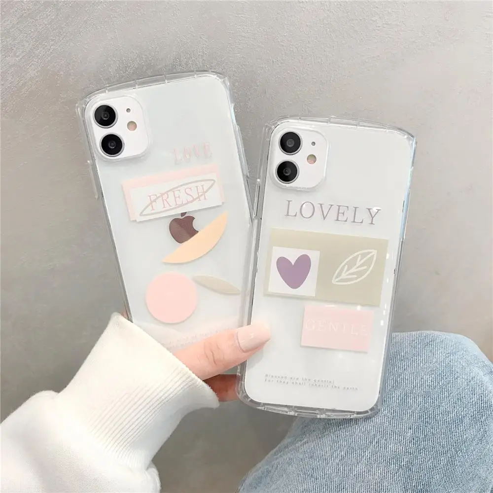 Милый простой ударопрочный чехол для iPhone 11 Pro XS Max SE 2020 7 8 Plus XR X мягкий прозрачный