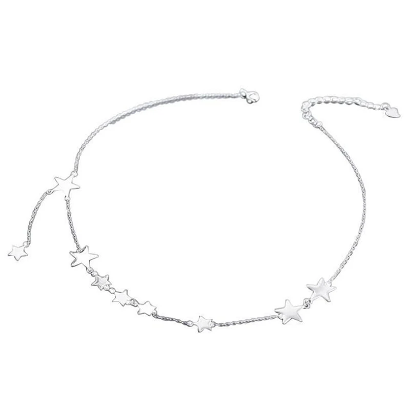 

925 Sterling Silver Short Stars Necklaces & Pendant Statement Necklace for Women Choker Temperament Clavicle Chain Fine Jewelry