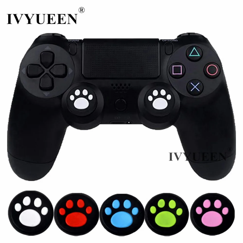 4 шт. силиконовые аналоговые ручки IVYUEEN для Sony PlayStation PS4 Slim Pro колпачки контроллера