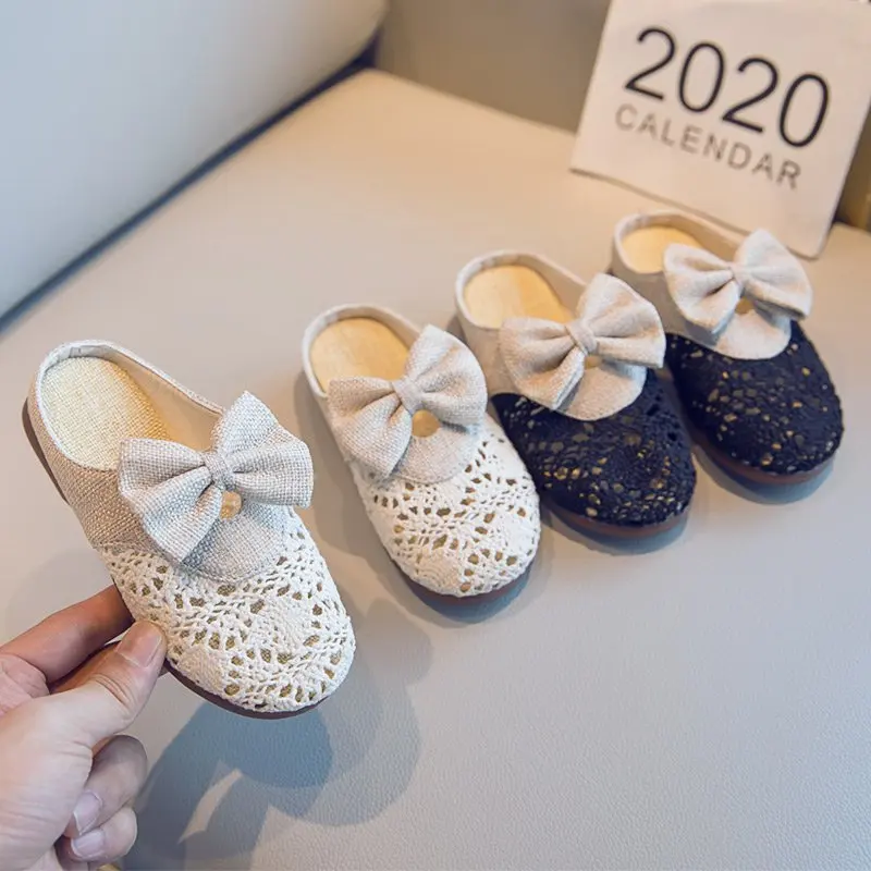 Тапочки с бантиком для девочек 2020 модные летние новые детские тапочки из