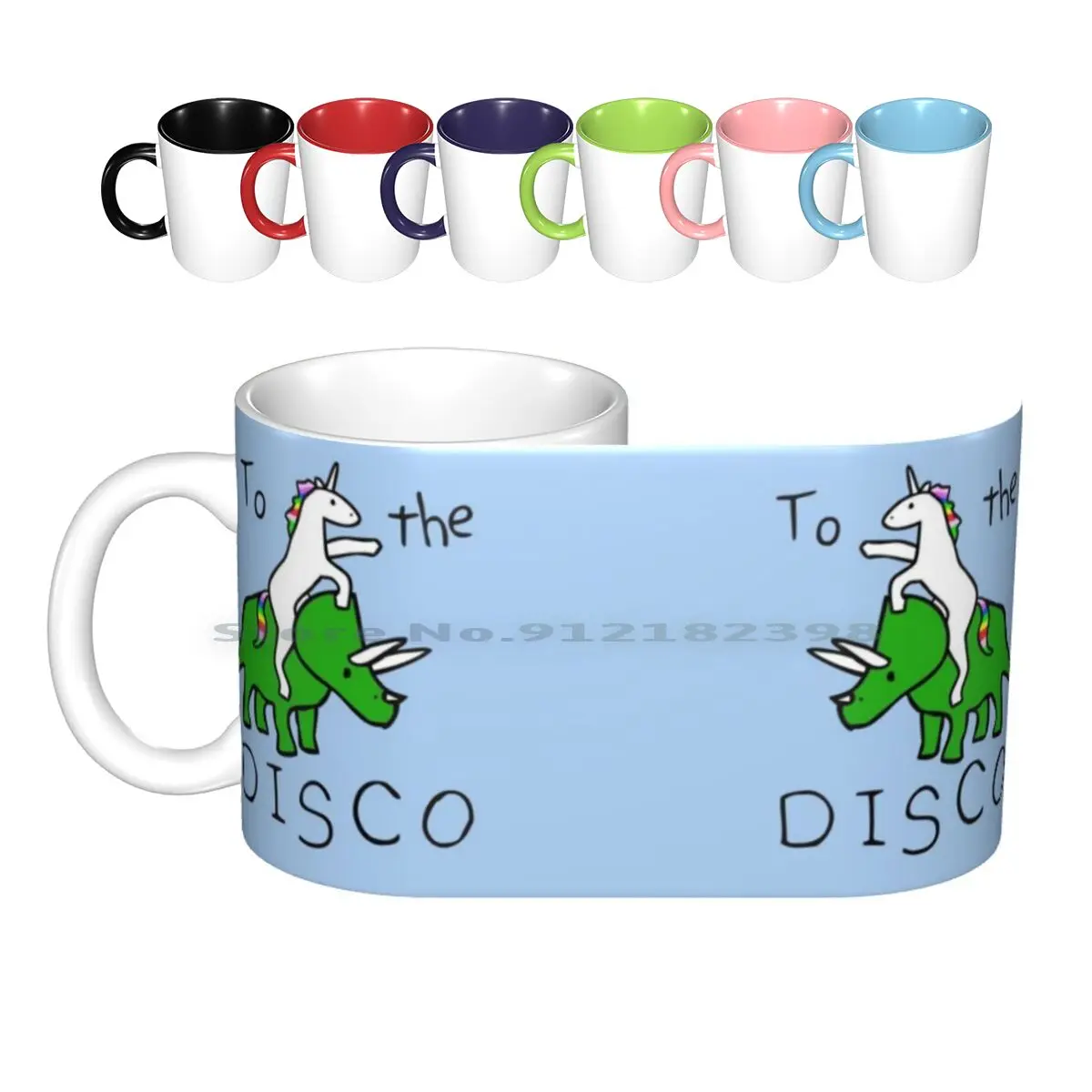 

Керамические кружки для дискотеки (Трицератопс для верховой езды единорога), кофейные чашки, Кружка для молока и чая, трицератопс с единорогом и динозавром Rawr