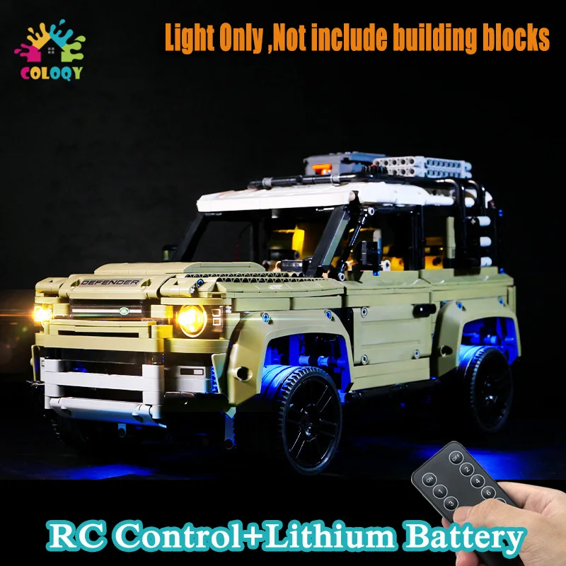

Набор светодиодсветильник colorqy, совместимый с Land Rover 42110, игрушки с дистанционным управлением, литиевая батарея (светильник только не включа...