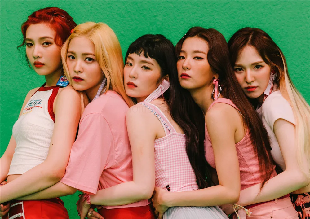 Красный бархат Kpop настенные плакаты Наклейки белая мелованная бумага яркие цвета украшения дома
