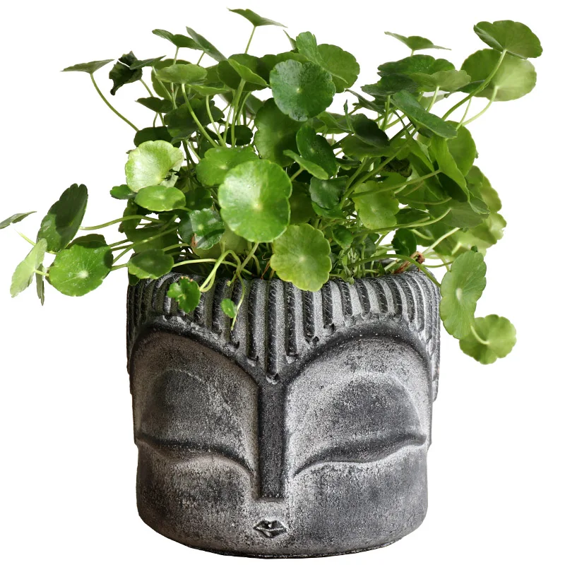 Цементная ваза с головой Будды силиконовые формы для плантатора 3D милая форма