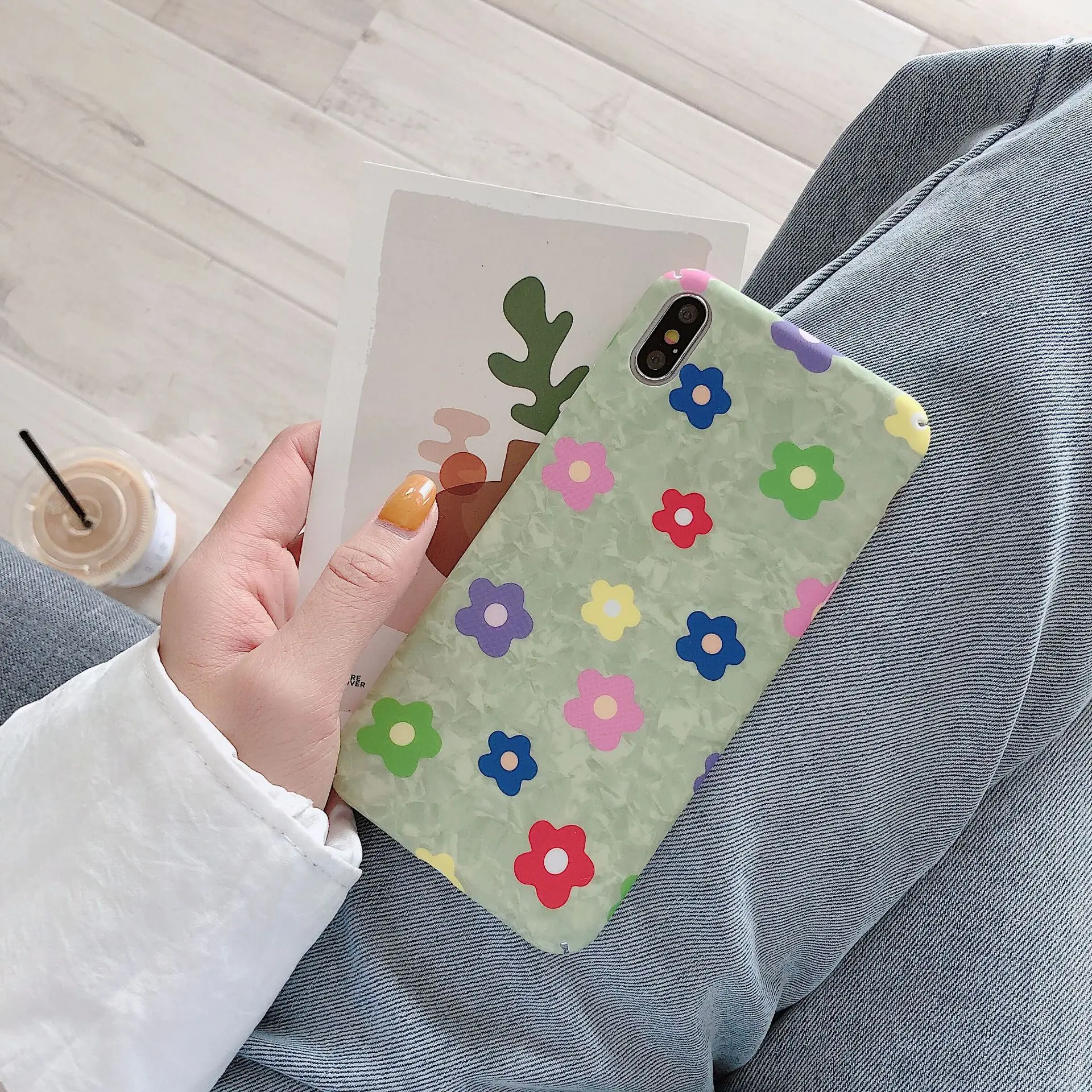 Ins стиль цветной цветочный чехол для телефона ПК Жесткий корпус IPhone 6 6s 6P 6sP 7 7P 8 8P X