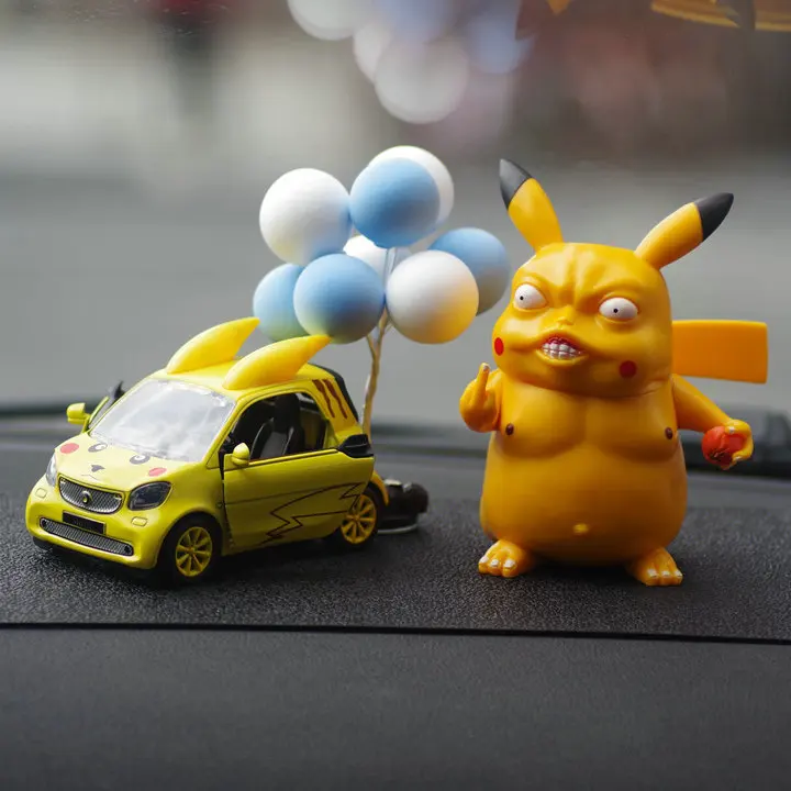 

Vertical Middle Finger Spoof Pikachu GK Funny Q Version Wretched Pokemon Figure Ornament Box Gift Recommendation