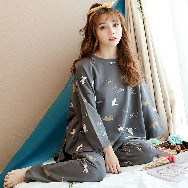 

Women Pyjamas Cotton Long Tops Set Female Pajamas Sets Night Suit Mother Sleepwear Sets Women Home Wear
