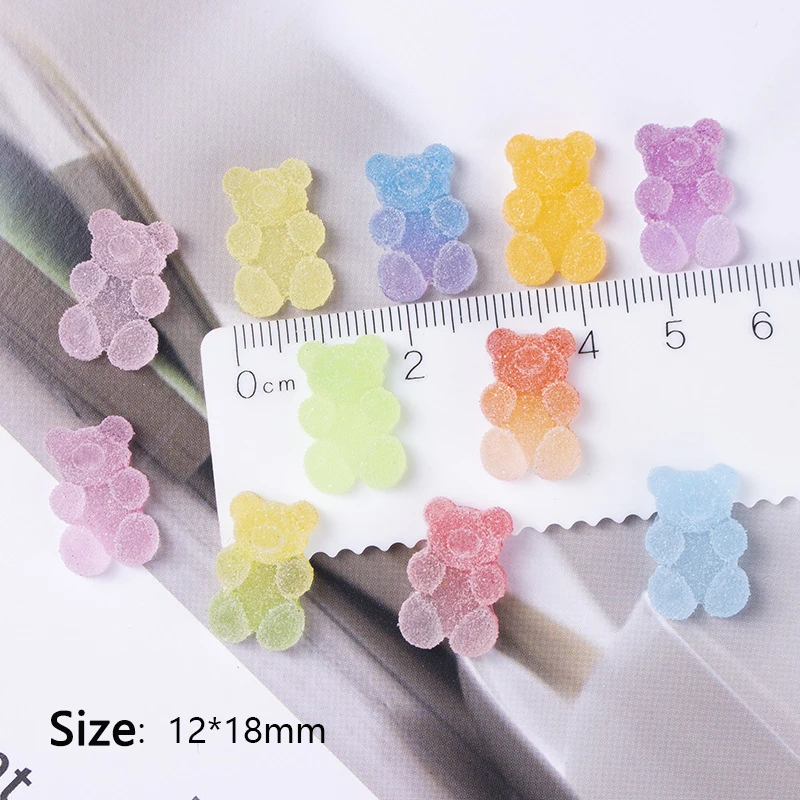 20pcs soft gummy bear candy resin charms for earring necklace bracelet phone case pendants diy jewelry making accessories free global shipping