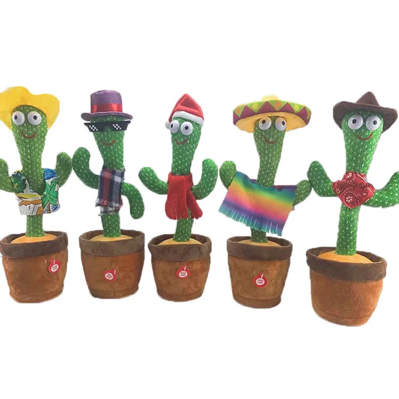 

Dancing Cactus Toys Speak Electronic Plush Toys Twisting Singing Dancer Talking Novelty Funny Music Luminescent Gifts Bluetooth