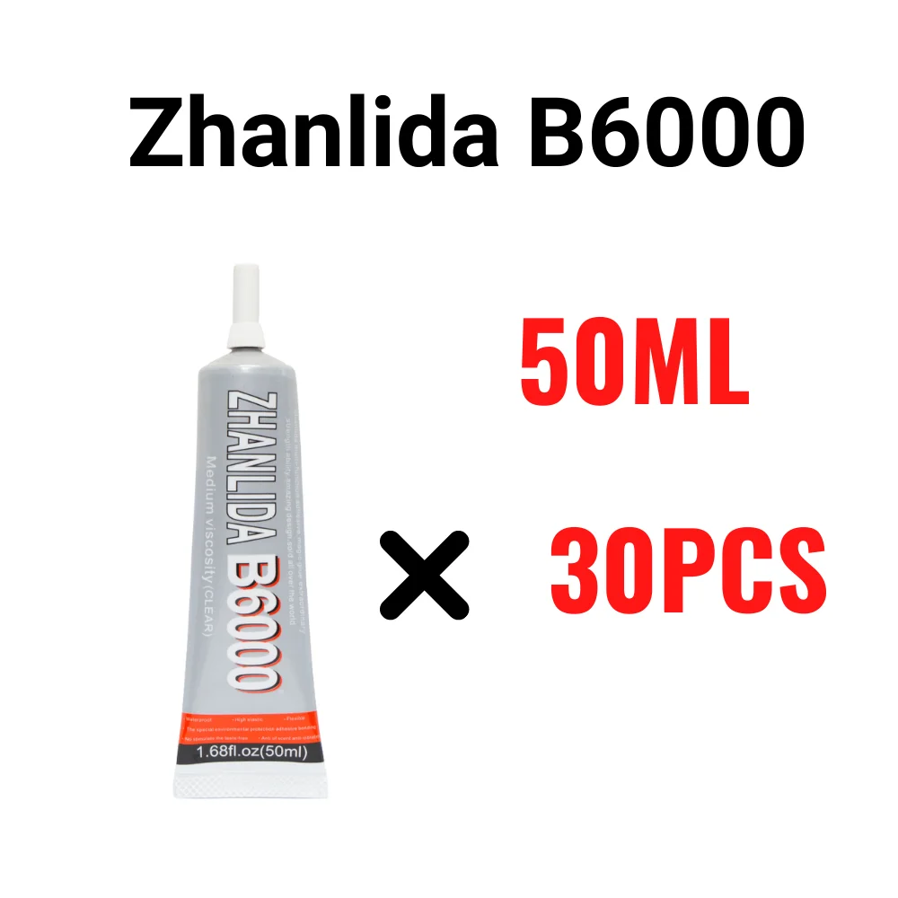 30PCS Pack Zhanlida 50ML B6000 Clear Contact Adhesive With Precision Applicator Tip Diamond Jewelry Bonding Specialized Glue