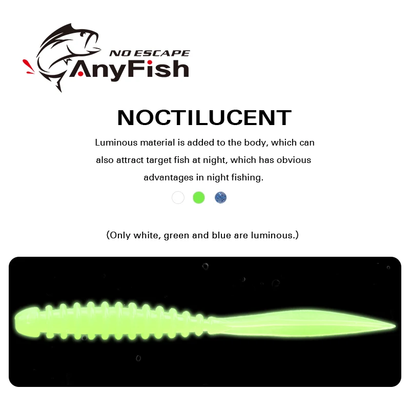 10 шт./пакет ANYFISH Рыбалка мягкие приманки пеке кольцо 0 5g 2 4 &quot58 мм рыболовная