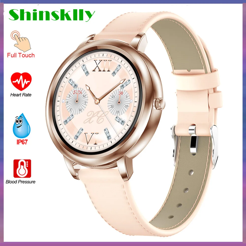 

Fashion Smart Watch Women Bluetooth 5.0 Full Touch Round Heart Rate Fitness Tracker Sport Smartwatch For Women Girl Lady Gift