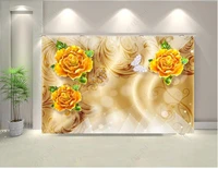 3d wallpaper custom photo mural european palace style golden jewelry flowers living room decoration wallpaper for walls in rolls