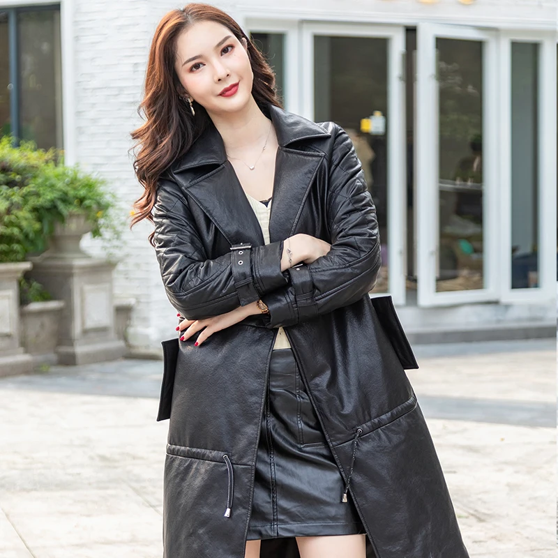 

JCHB 2021 Women's Down Jacket Genuine Leather Jacket Women 90% White Duck Down Jackets Female Winter Coat Mujer Chaqueta Pph260