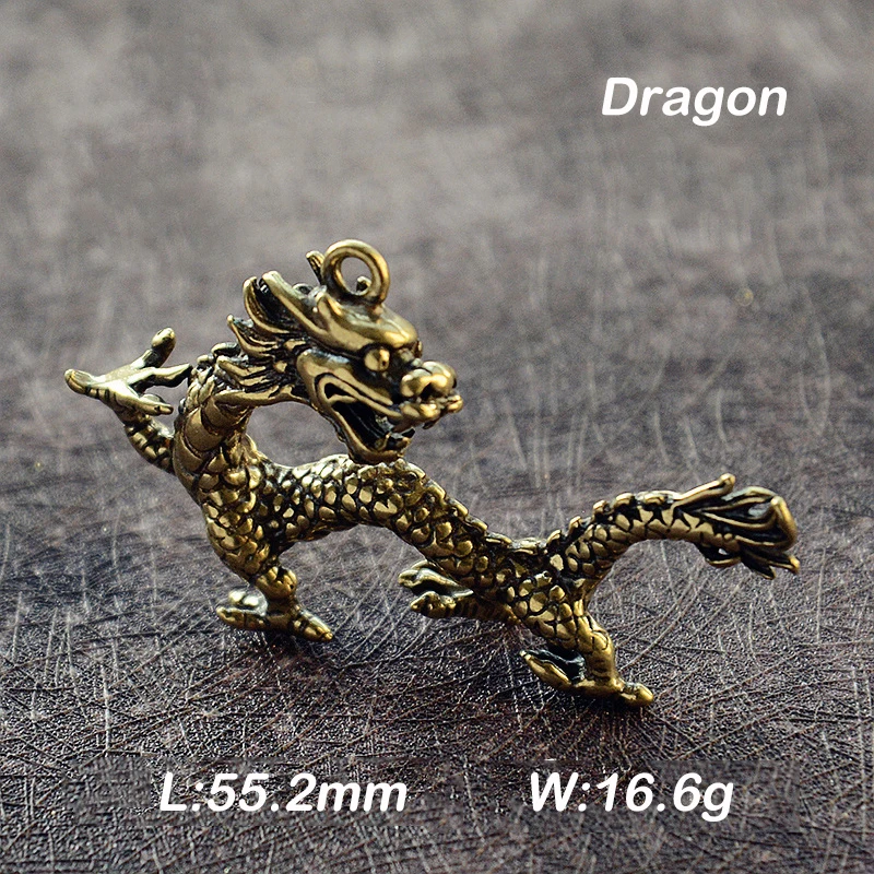 Brass Animal Statue Ornament Chinese Zodiac Rat Ox Tiger Rabbit Dragon Snake Horse Sheep Monkey Chicken Dog Pig Office Desk Deco images - 6