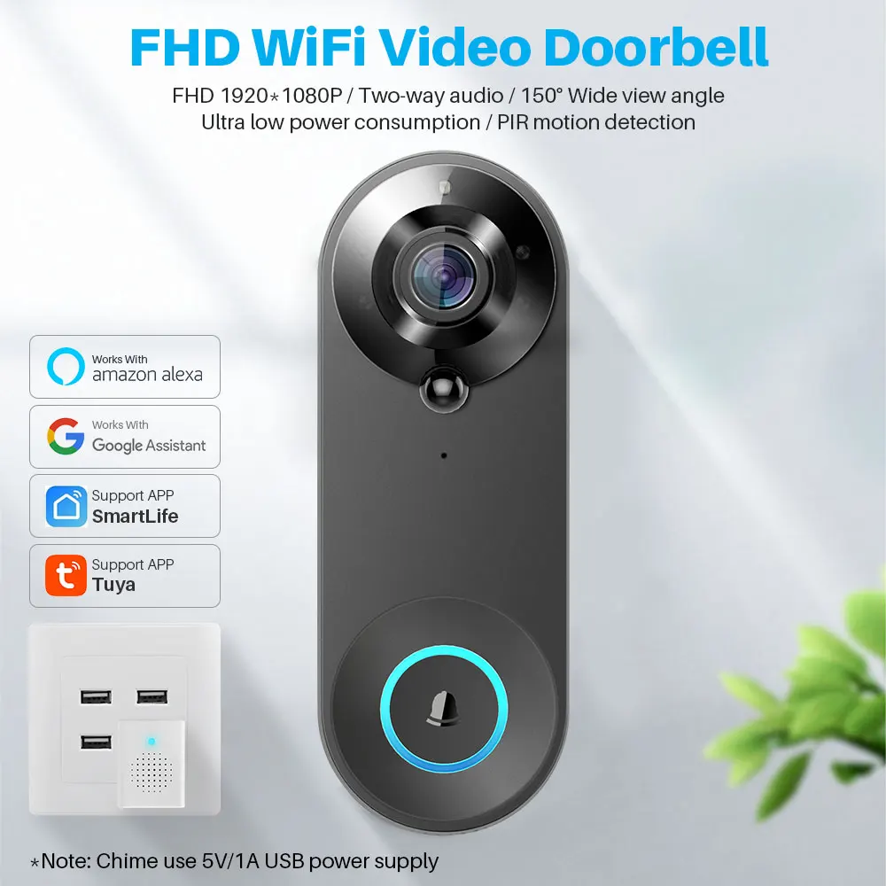 Умный видеодомофон Tuya 1080P Wi-Fi с камерой | Безопасность и защита