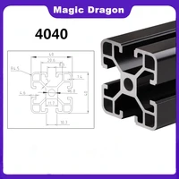 1pc black 4040 european standard anodized aluminum profile extrusion 100 800mm length linear rail for cnc 3d printer cnc