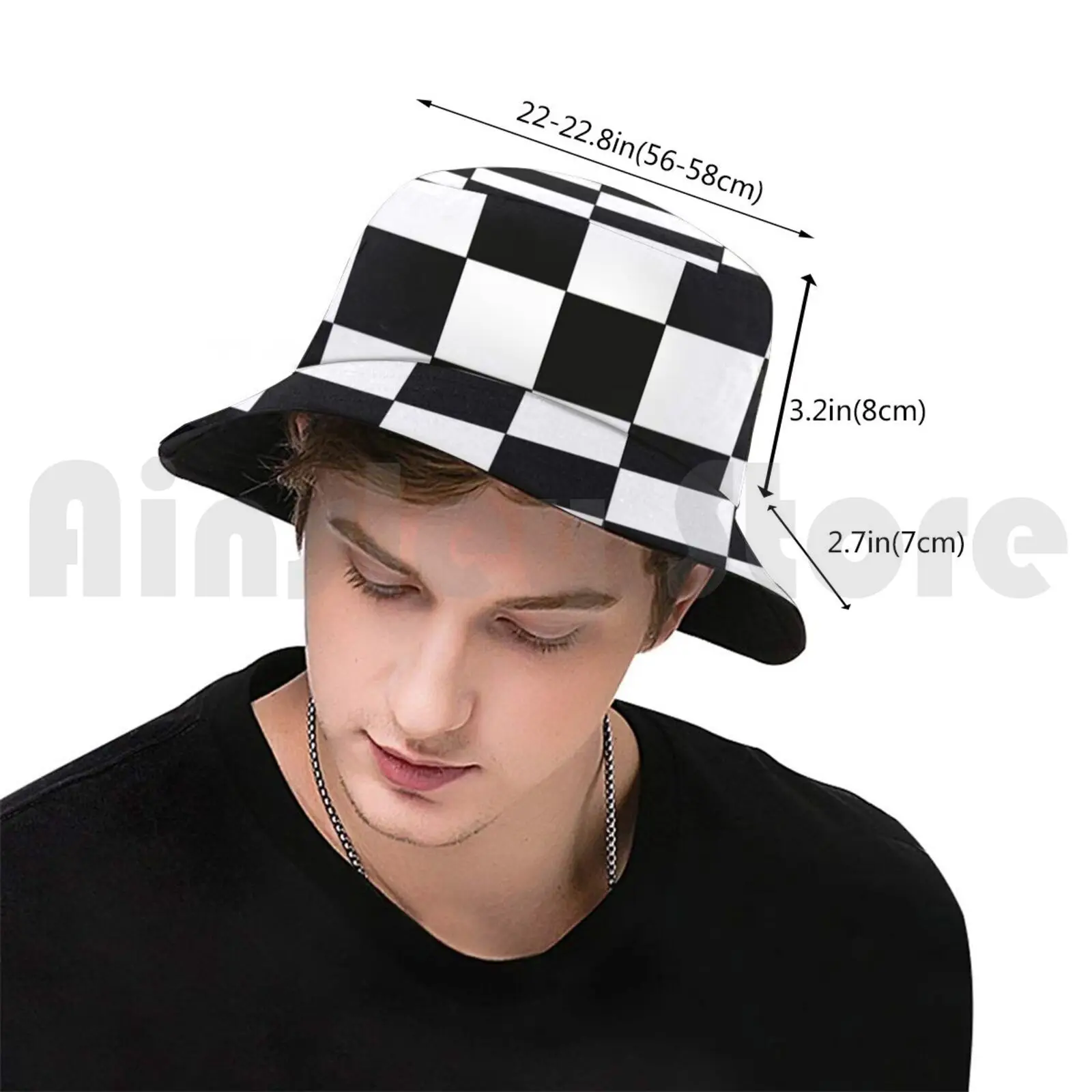 Складная шляпа от солнца с узором и шахматами защита ультрафиолета музыка СКА