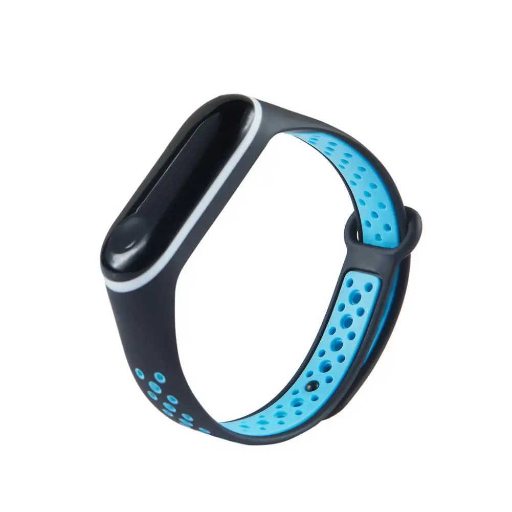 Для mi band 4 спортивный браслет сменный ремешок силиконовый двойной цвет дышащий ремешок для часов для Xiaomi mi band 4 mi band 3