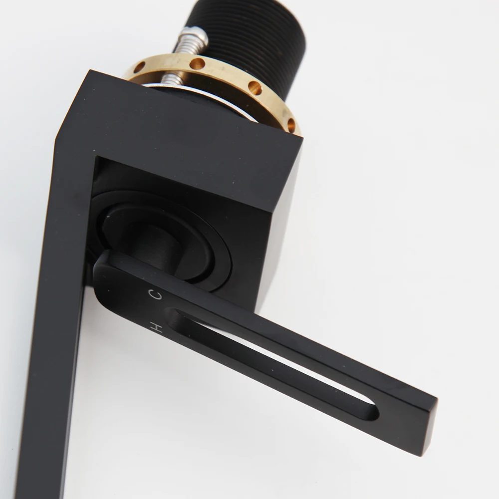 KEMAIDI Matte Black Bathroom Basin Sink Faucets Brass Deck Monuted Newly Unique Design Hot &amp Cold Water Mixer Tap Faucet |