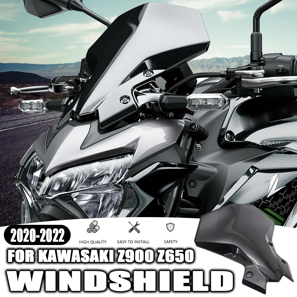 

New Motorcycle Accessories Windshield Screen Visor Windscreen Double Bubble Wind Deflector For Kawasaki Z 900 Z 650 2020-2022