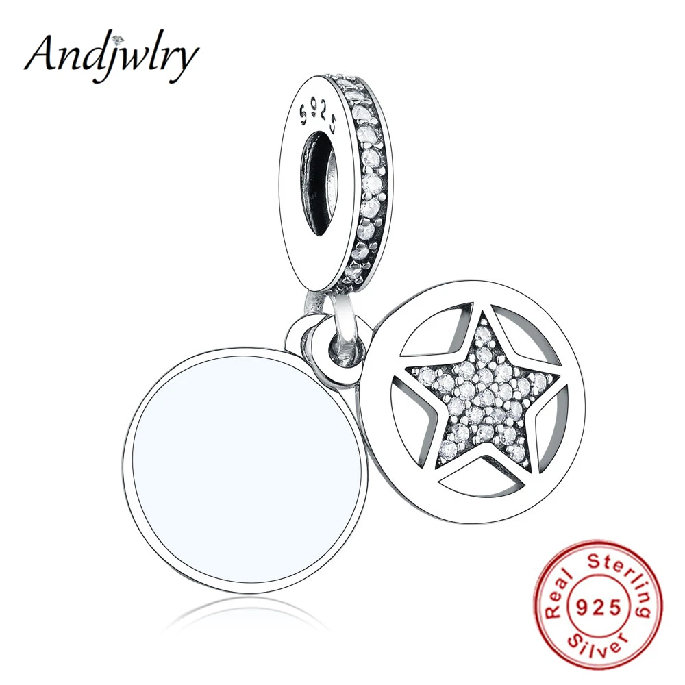 Женский браслет из серебра 925 пробы с подвеской в виде звезды|Ювелирные шармы| |