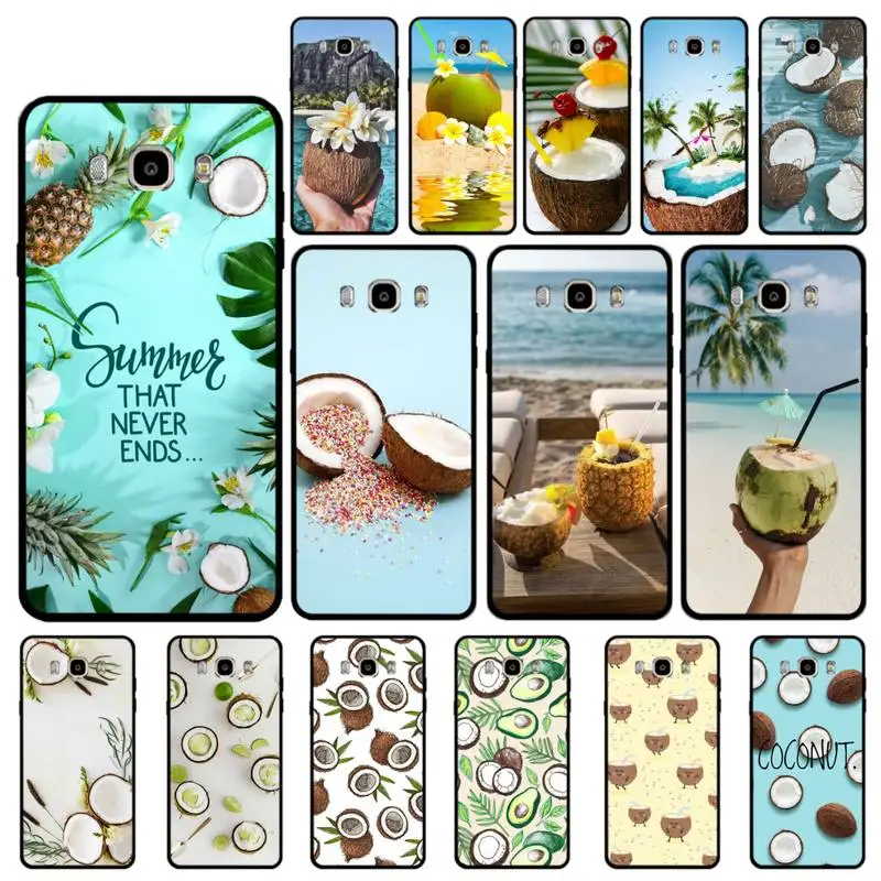 

YNDFCNB Beach Coconut Fruit Phone Case for Samsung J 4 5 6 7 8 prime plus 2018 2017 2016 J7 core