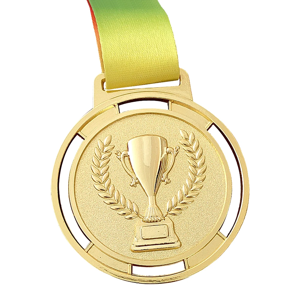 

Torch Medal Souvenir Zinc Alloy Sport Competition Prize with Ribbon Strap Prize Any Competition Diameter Children Medal Winner