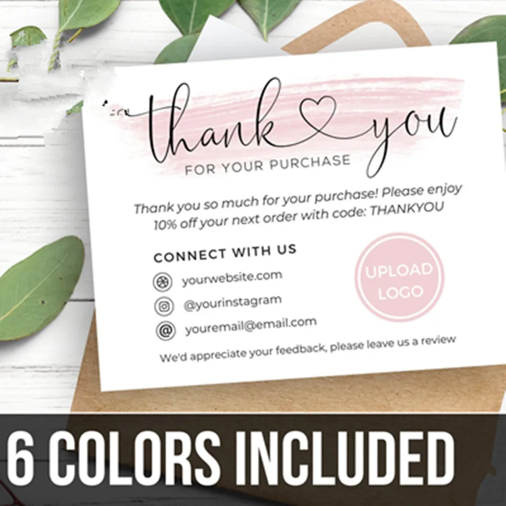 

Personalize Logo Business Name Card,Thank You Card Business, Business Thank You Card, Thank You For Purchase