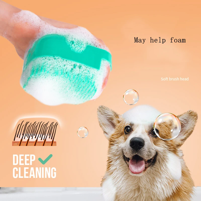 

Bathroom Puppy Big Dog Cat Bath Massage Gloves Brush Soft Safety Silicone Pet Accessories For Dogs Cats Tools Products Bathing B