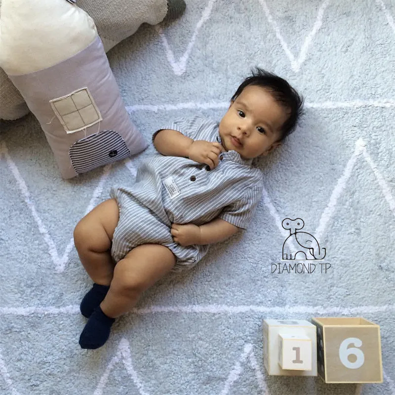 Скандинавский Детский ковер 150x110 см волнистый хлопковый напольный коврик с