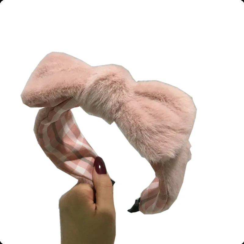 

Winter Lady Plush Headband Solid Color Hairband For Women Wide Plush Hair Hoop Girl Hairband Headwear Hair Accessories Bezel
