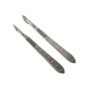 Скальпель лезвия No.23, NO.11 со шкалой No.3, No.4 медицинский нож для скальпеля DIY наборы инструментов Нескользящие медицинские принадлежности комплект для наложения швов