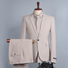 Traje de tres piezas para hombre, versión coreana, traje pequeño Delgado, ropa formal profesional, vestido de boda, mejor novio (1)