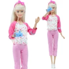Модная одежда BJDBUS, блузка, розовые брюки, штаны, обувь для камеры, Повседневная Уличная одежда для Барби, аксессуары для кукол, игрушка