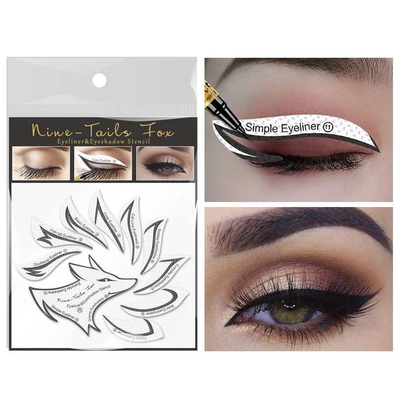 Eyeliner Eye Shadow Nine-Tailed Fox Patch Eyeshadow Models Template Shaping Stencil Eyes Make up Aid Tools | Красота и здоровье