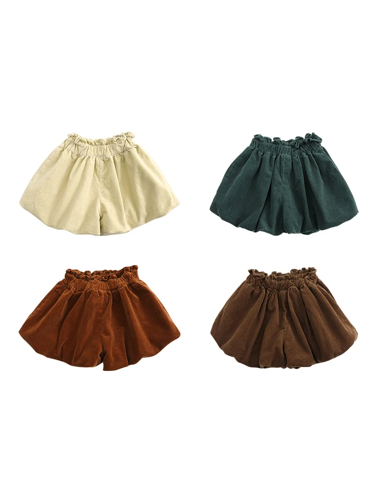 

Girls Shorts 2021 New Spring Children Fluffy Ruffled All-Match Casual Pants