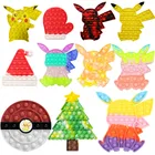 Pokemon Pop It Fidget Toys Пикачу антистрессовая игра Непоседа Расслабляющая для взрослых детская настольная сенсорная аутизм игрушка для детей с СДВГ