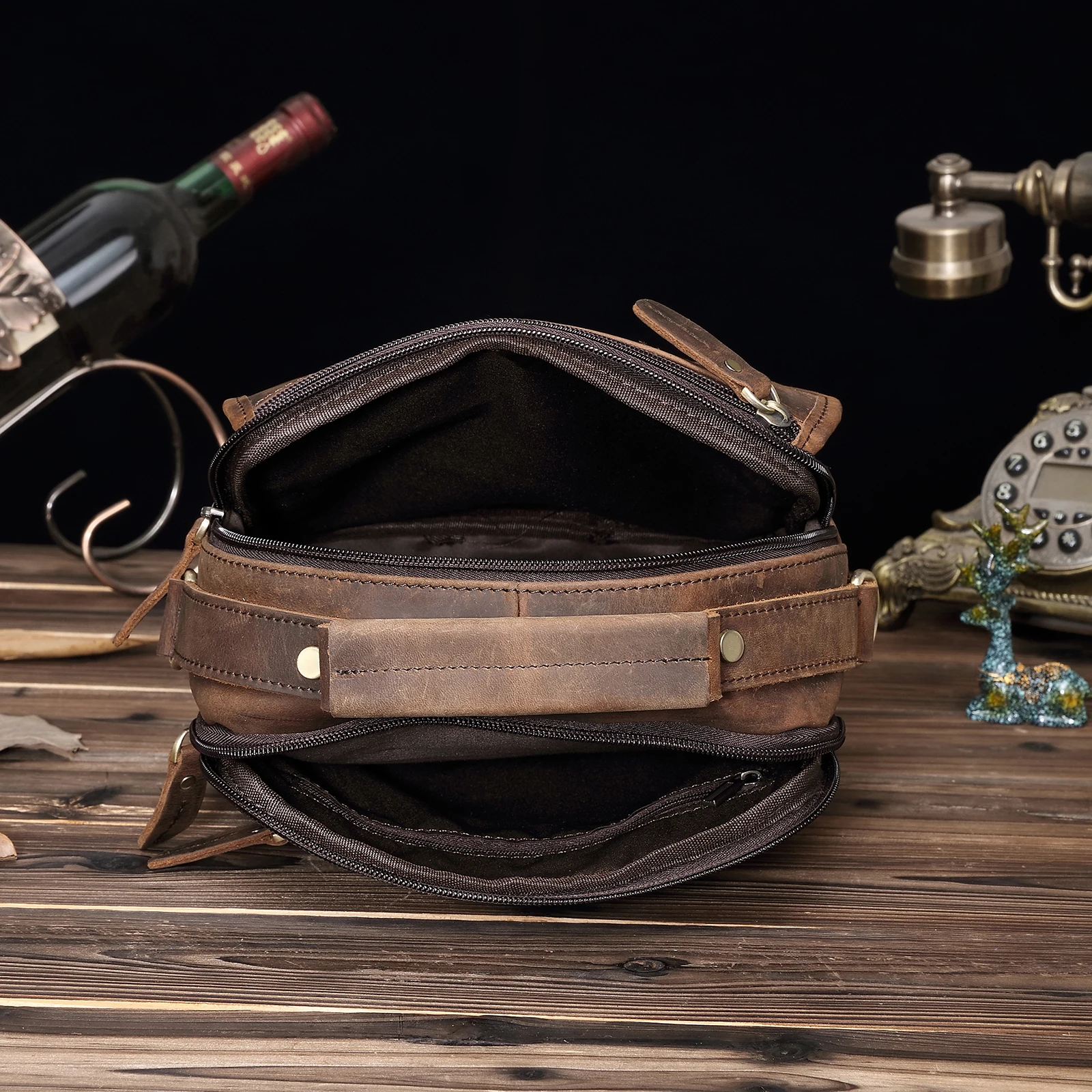 Оригинальная кожаная мужская модная повседневная сумка-тоут мессенджер