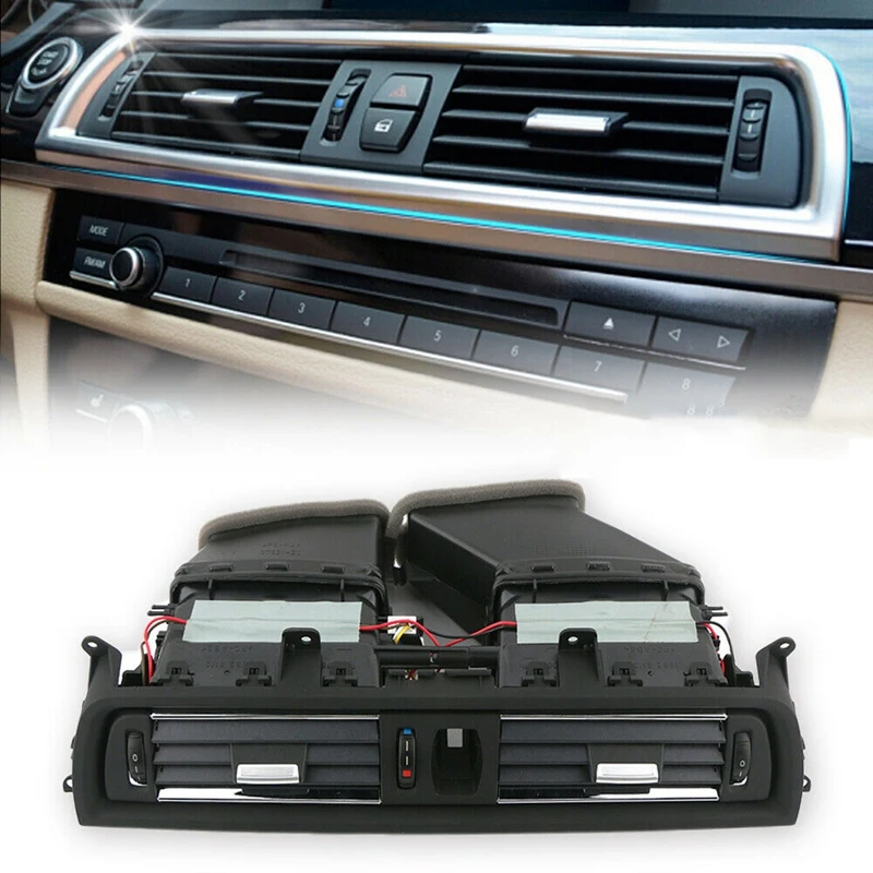 

Central Console Air Conditioning Vent Grill Assembly Outlet Panel Cover With Glove Box Handle Switch For-BMW Black
