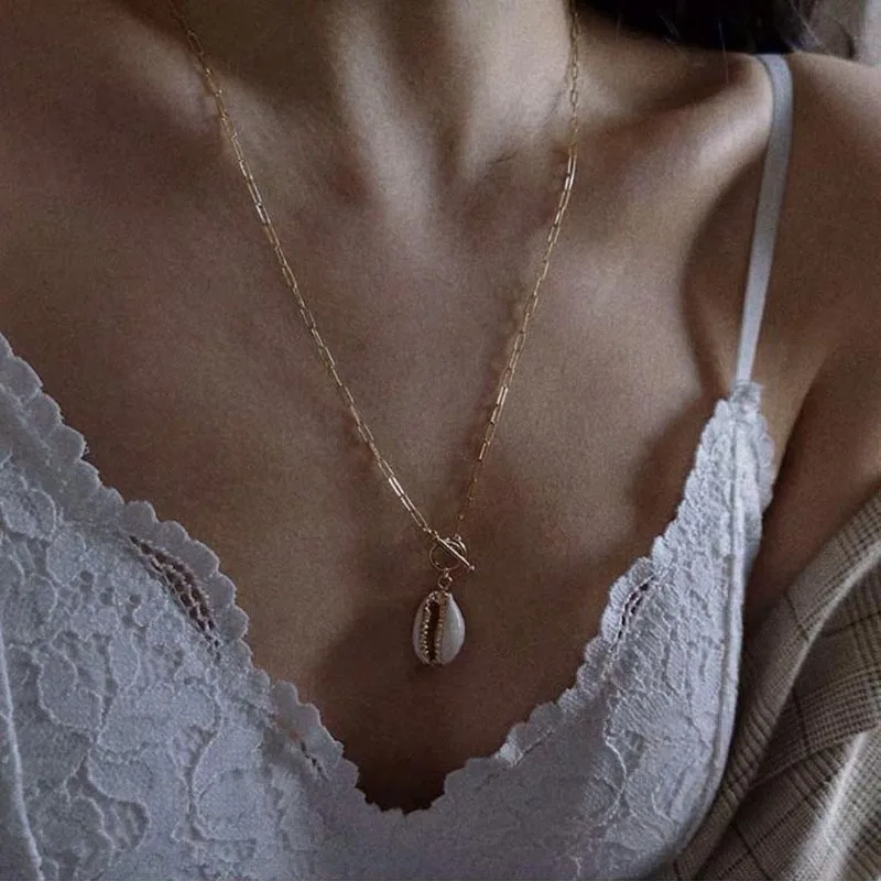 Длинное ювелирное изделие HebeDeer модные ожерелья с ракушками для девушек