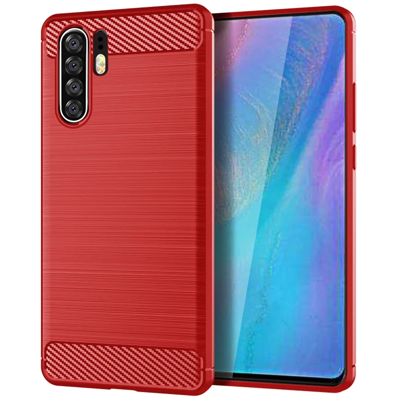 Для huawei P20 P30 Pro Чехол Мягкий бампер из углеродного волокна ТПУ Силиконовая задняя