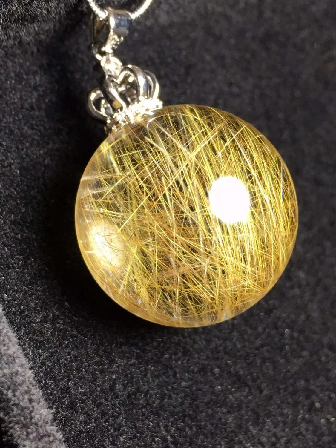 Натуральный Золотой рутилированный кварцевый кулон шар титановый драгоценный