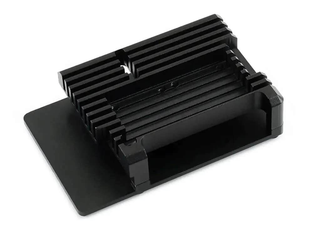 Чехол Waveshare из алюминиевого сплава для Raspberry Pi 4 Модель B черная броня двойные