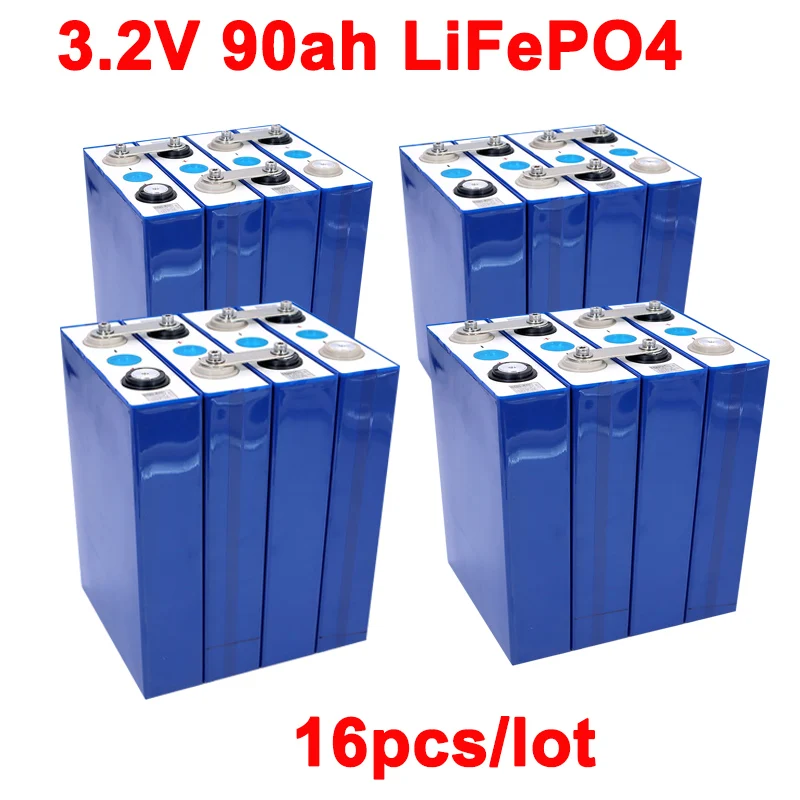 16 шт./лот 3 2 v 90Ah LifePo4 батарея литиевая 270A 3C Высокая дренажная для diy 12V 24V солнечный