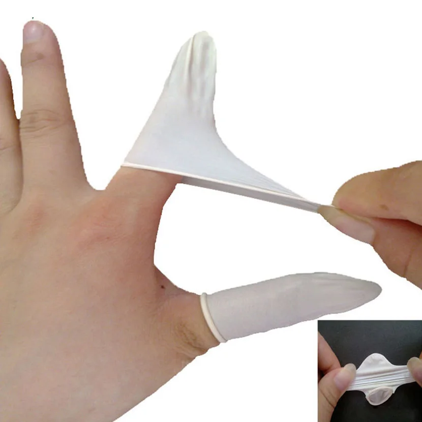 

500g Latex Finger Rubber Durable White Cots Safety Work Gloves Antislip For Chalk Protectors Cots Latex Fingertip Covers guantes